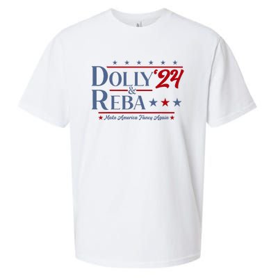 Dolly And Reba 2024 Make America Fancy Again Retro Sueded Cloud Jersey T-Shirt