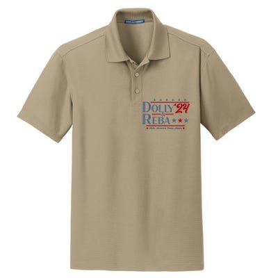 Dolly And Reba 2024 Make America Fancy Again Retro Dry Zone Grid Polo