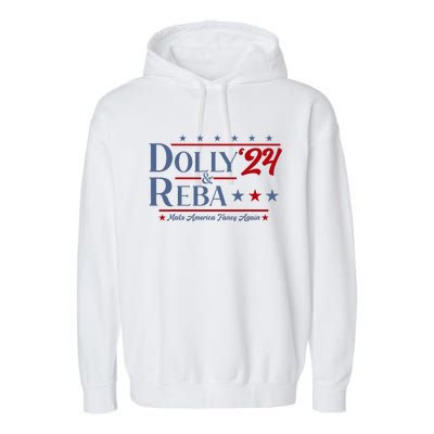 Dolly And Reba 2024 Make America Fancy Again Retro Garment-Dyed Fleece Hoodie