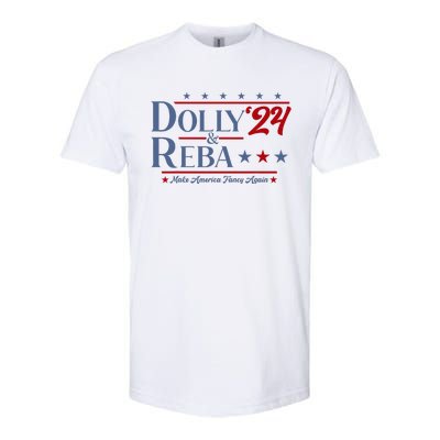 Dolly And Reba 2024 Make America Fancy Again Retro Softstyle CVC T-Shirt