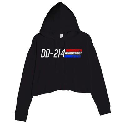 Dd214 Alumni Retired Military Veteran Dd 214 Alumni Crop Fleece Hoodie