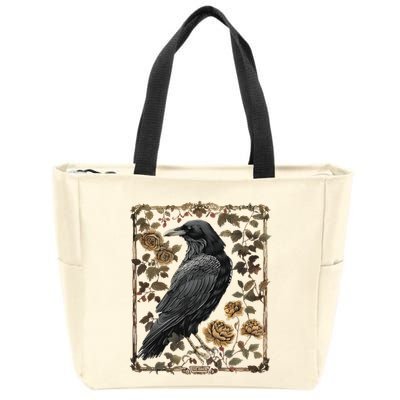 Dark Academia Raven Teacher Zip Tote Bag