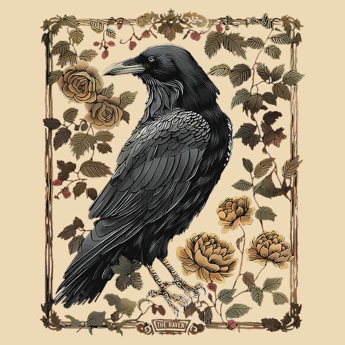 Dark Academia Raven Teacher Zip Tote Bag