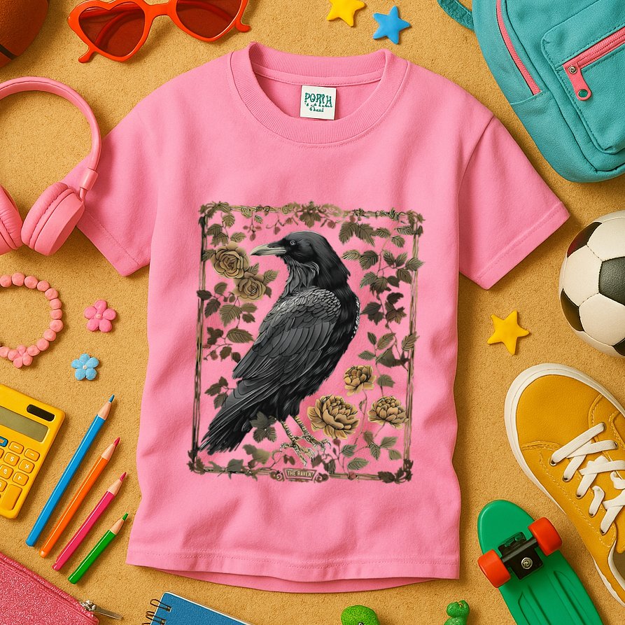 Dark Academia Raven Teacher Kids T-Shirt