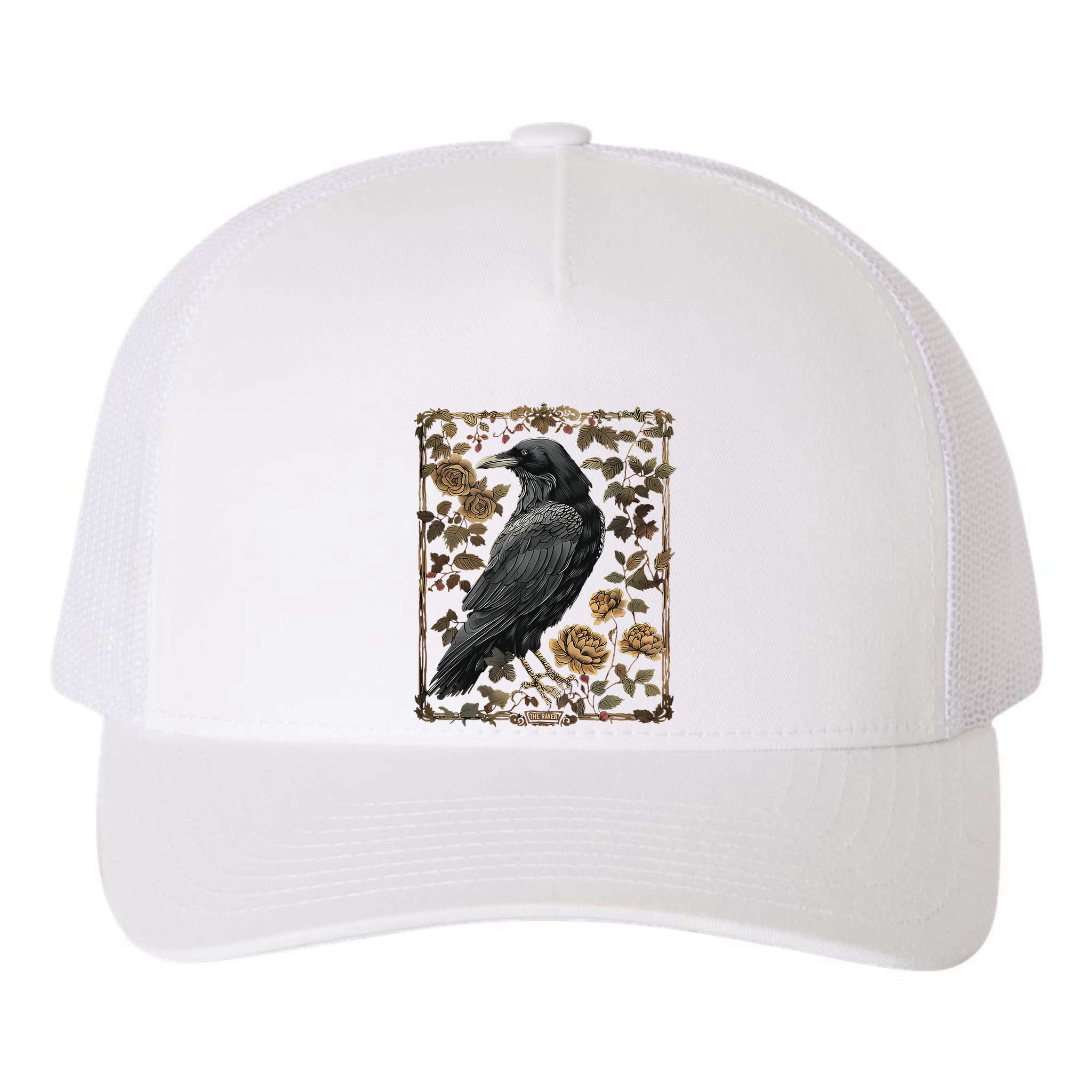 Dark Academia Raven Teacher Yupoong Adult 5-Panel Trucker Hat