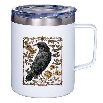 Dark Academia Raven Teacher 12oz Stainless Steel Coffee Mug