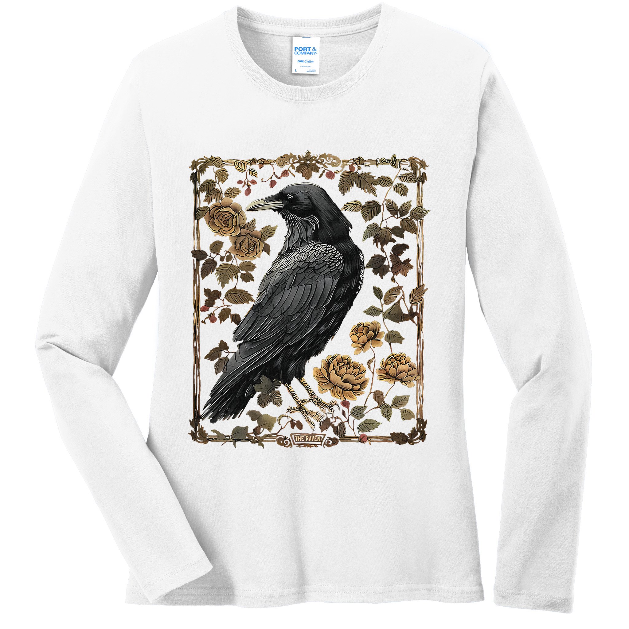 Dark Academia Raven Teacher Ladies Long Sleeve Shirt
