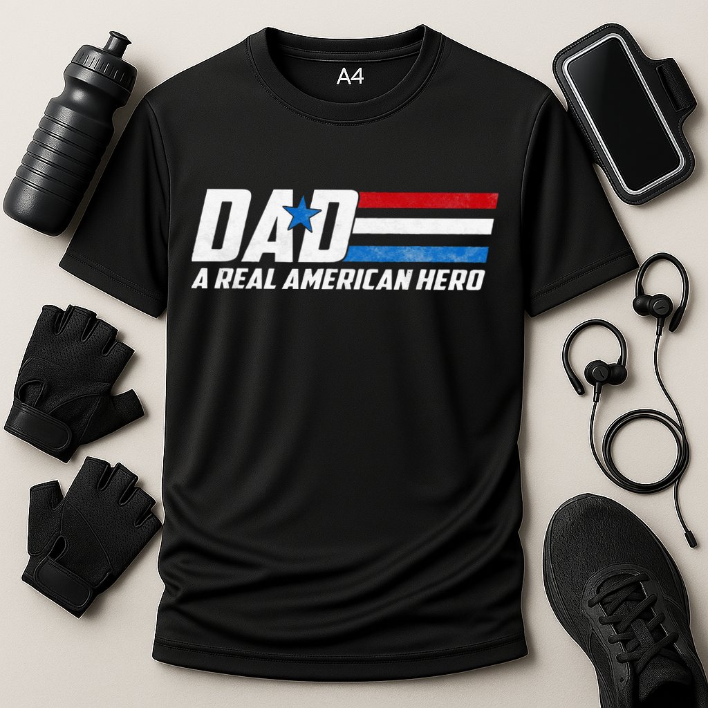 Dad A Real American Hero Performance Shirt