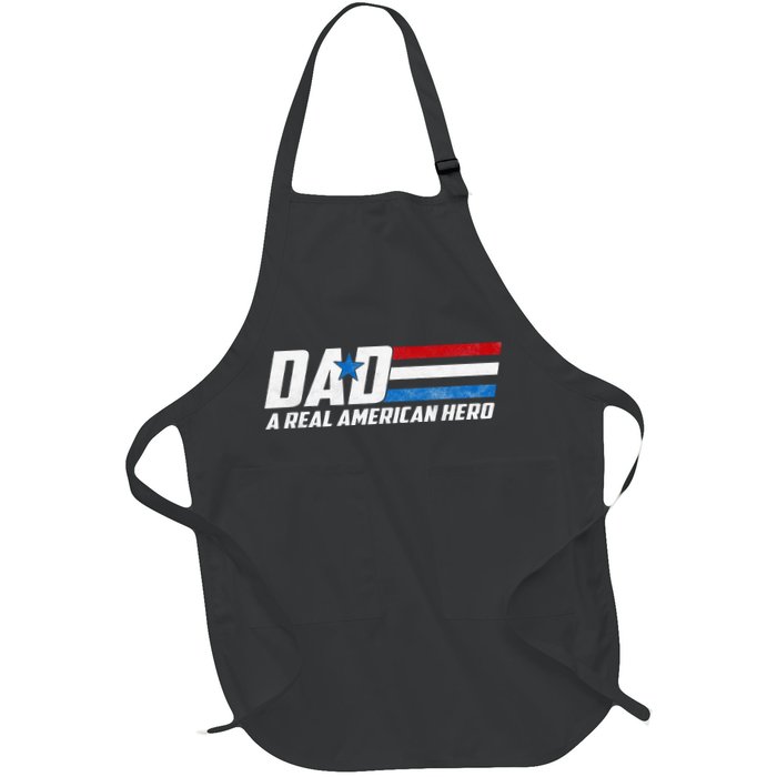 Dad A Real American Hero Full-Length Apron With Pockets