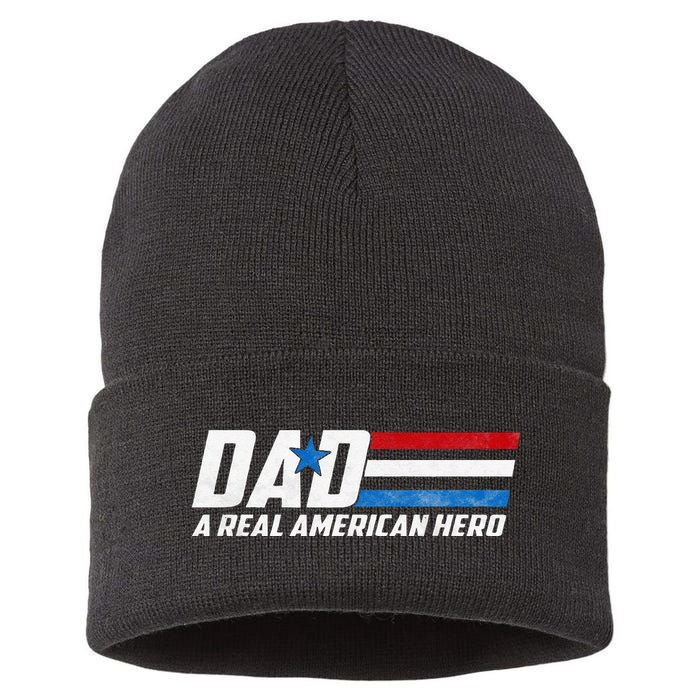 Dad A Real American Hero Sustainable Knit Beanie