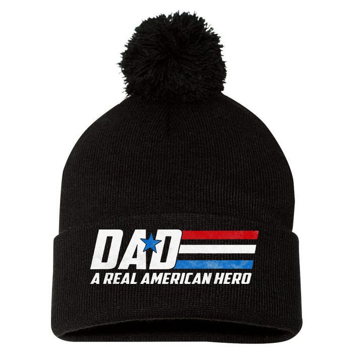 Dad A Real American Hero Pom Pom 12in Knit Beanie