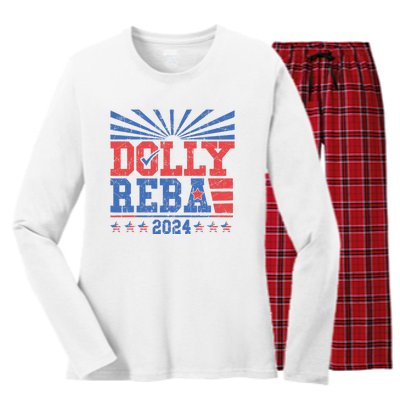 Dolly And Reba 2024 Women's Long Sleeve Flannel Pajama Set 