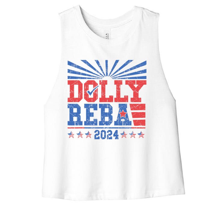 Dolly And Reba 2024 Women's Racerback Cropped Tank