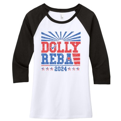 Dolly And Reba 2024 Women's Tri-Blend 3/4-Sleeve Raglan Shirt