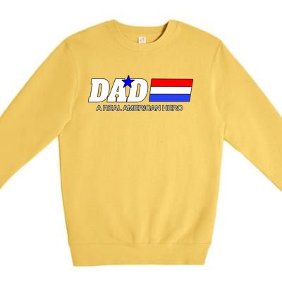 Dad A Real American Hero Premium Crewneck Sweatshirt