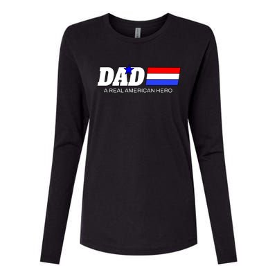 Dad A Real American Hero Womens Cotton Relaxed Long Sleeve T-Shirt