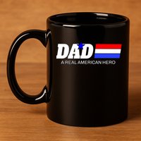 Dad A Real American Hero 11oz C Handle Ceramic Mug