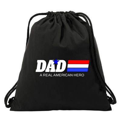 Dad A Real American Hero Drawstring Bag
