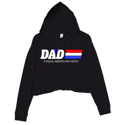 Dad A Real American Hero Crop Fleece Hoodie