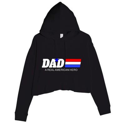 Dad A Real American Hero Crop Fleece Hoodie