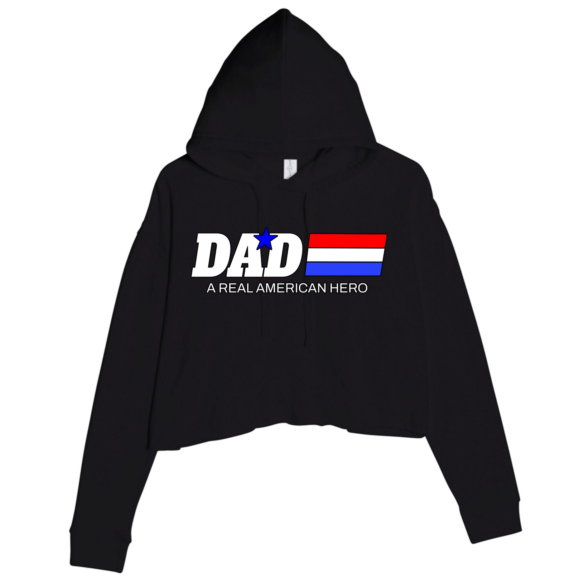 Dad A Real American Hero Crop Fleece Hoodie