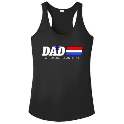 Dad A Real American Hero Ladies PosiCharge Competitor Racerback Tank