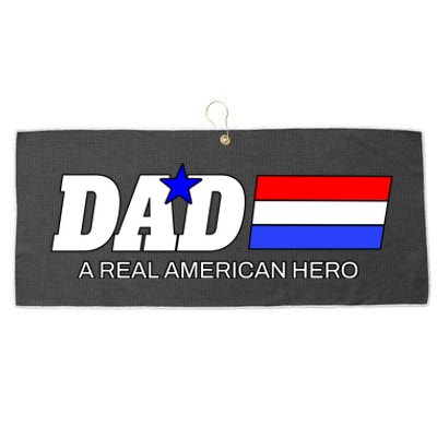 Dad A Real American Hero Large Microfiber Waffle Golf Towel