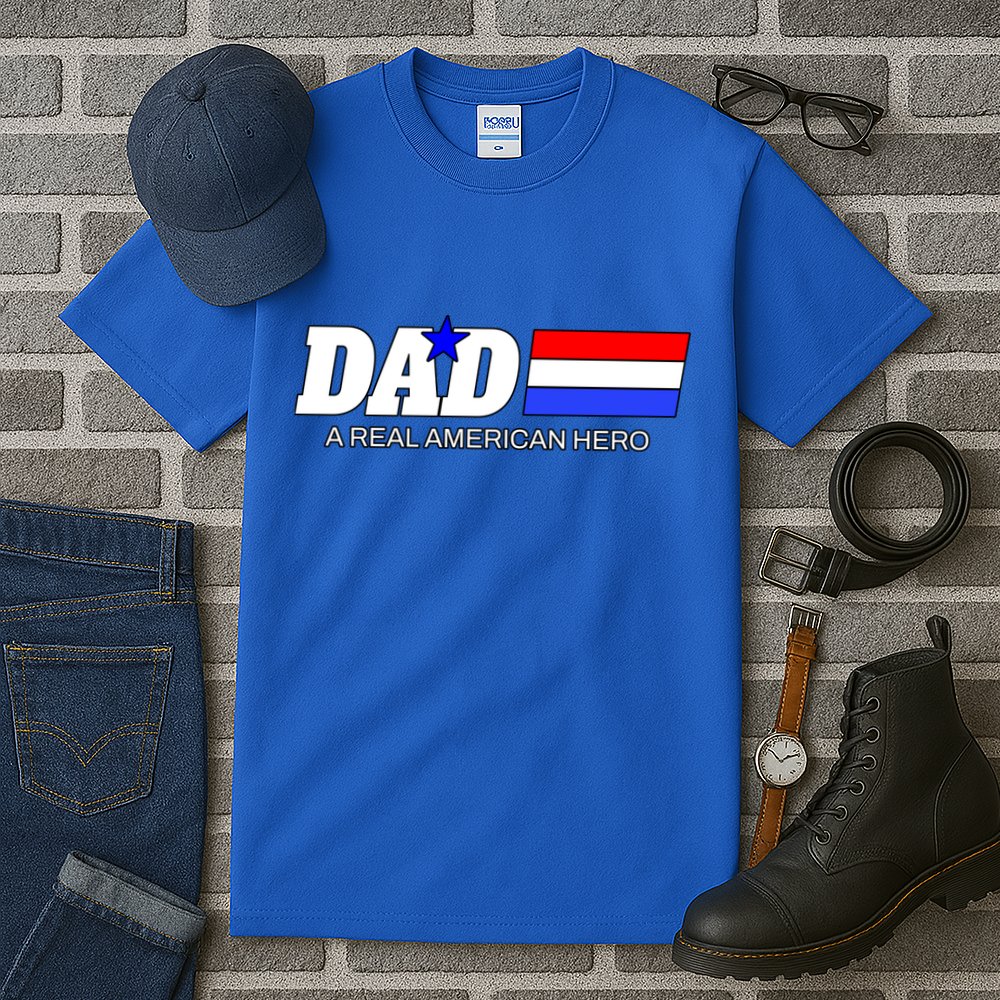 Dad A Real American Hero Tall T-Shirt