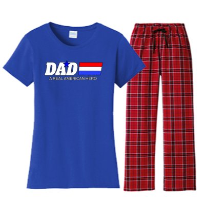 Dad A Real American Hero Women's Flannel Pajama Set