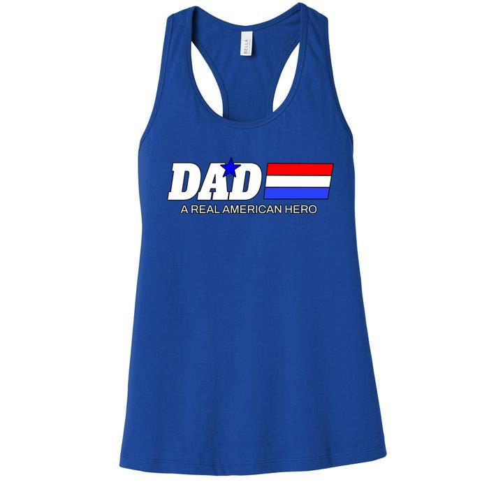 Dad A Real American Hero Women's Racerback Tank