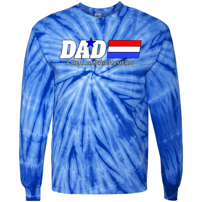 Dad A Real American Hero Tie-Dye Long Sleeve Shirt