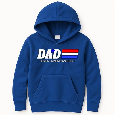 Dad A Real American Hero Kids Hoodie