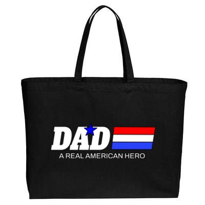 Dad A Real American Hero Cotton Canvas Jumbo Tote