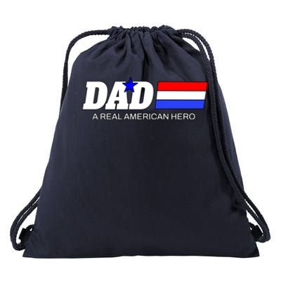 Dad A Real American Hero Drawstring Bag