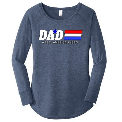 Dad A Real American Hero Women's Perfect Tri Tunic Long Sleeve Shirt