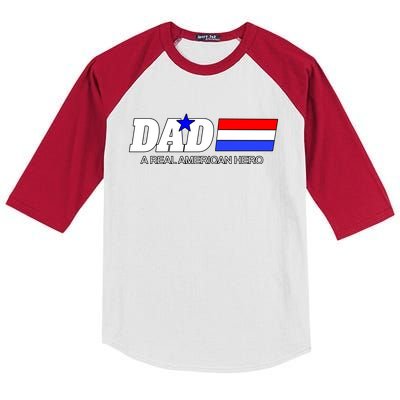 Dad A Real American Hero Kids Colorblock Raglan Jersey