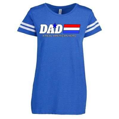 Dad A Real American Hero Enza Ladies Jersey Football T-Shirt