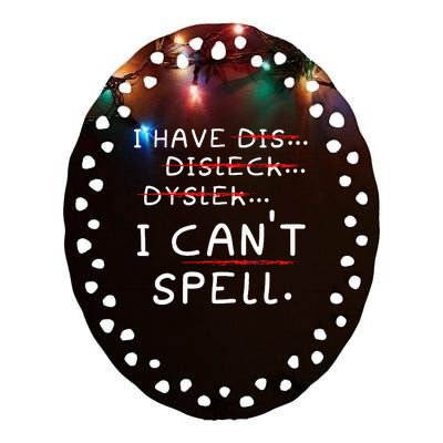 Dyslexia Awareness Reading Disorder Learning Disability Ceramic Oval Ornament