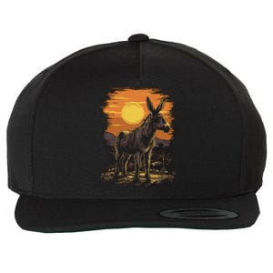 Donkey Animal Retro Style Graphic Tee for Boy Girl Wool Snapback Cap