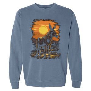 Donkey Animal Retro Style Graphic Tee for Boy Girl Garment-Dyed Sweatshirt