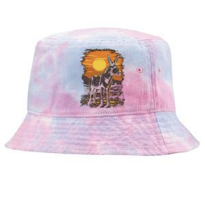 Donkey Animal Retro Style Graphic Tee for Boy Girl Tie-Dyed Bucket Hat