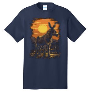 Donkey Animal Retro Style Graphic Tee for Boy Girl Tall T-Shirt