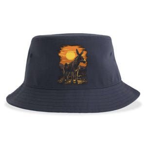 Donkey Animal Retro Style Graphic Tee for Boy Girl Sustainable Bucket Hat