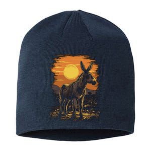 Donkey Animal Retro Style Graphic Tee for Boy Girl Sustainable Beanie