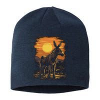 Donkey Animal Retro Style Graphic Tee for Boy Girl Sustainable Beanie