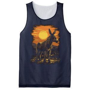 Donkey Animal Retro Style Graphic Tee for Boy Girl Mesh Reversible Basketball Jersey Tank