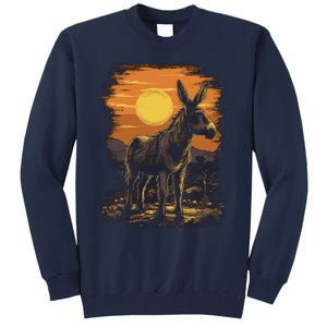 Donkey Animal Retro Style Graphic Tee for Boy Girl Tall Sweatshirt