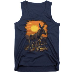 Donkey Animal Retro Style Graphic Tee for Boy Girl Tank Top