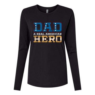 Dad A Real American Hero Gift Funny Gift Womens Cotton Relaxed Long Sleeve T-Shirt