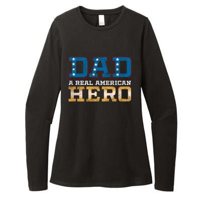 Dad A Real American Hero Gift Funny Gift Womens CVC Long Sleeve Shirt